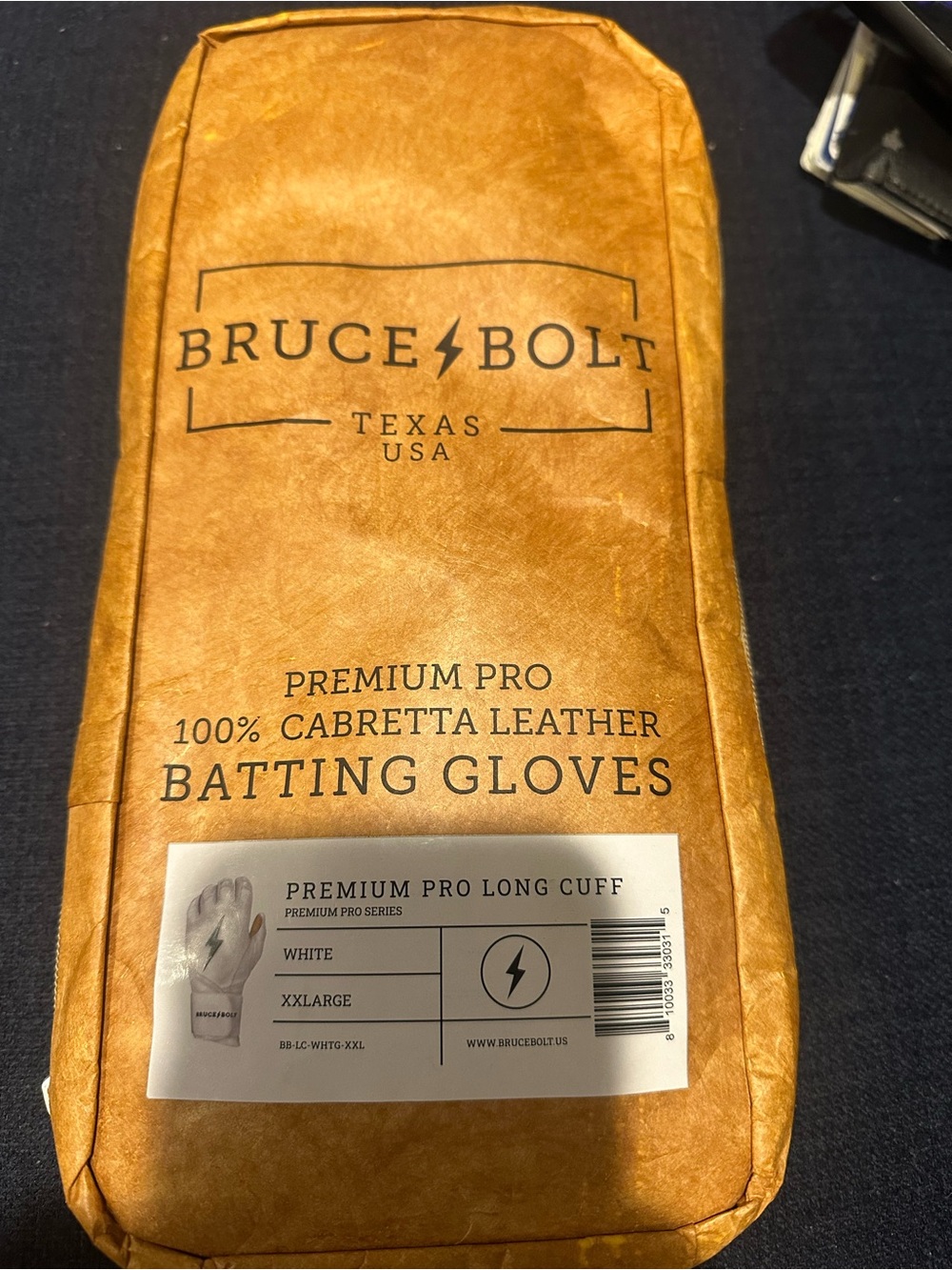 Bruce Bolt Batting Gloves - Adult XXL White